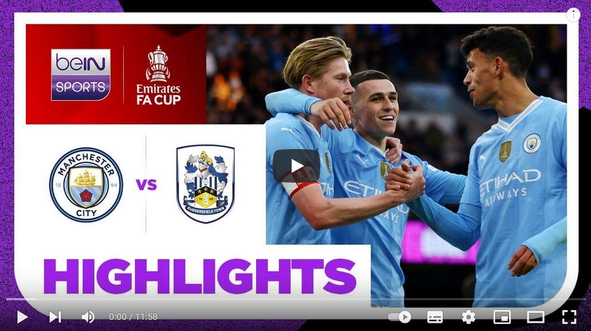 คลิปไฮไลท์เอฟเอ คัพ อังกฤษ แมนเชสเตอร์ ซิตี้ 5 - 0 ฮัดเดอร์ฟิลด์ ทาวน์
