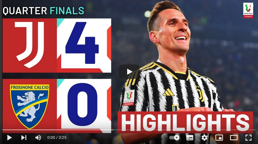 คลิปไฮไลท์โคปา อิตาเลีย คัพ ยูเวนตุส 4 - 0 โฟรซิโนเน่