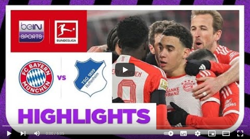คลิปไฮไลท์บุนเดสลีกา เยอรมัน บาเยิร์น มิวนิค 3 - 0 ทีเอสจี ฮอฟเฟนไฮม์