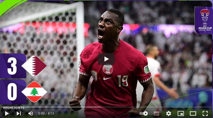 คลิปไฮไลท์เอเชี่ยน คัพ กาตาร์ 3 - 0 เลบานอน
