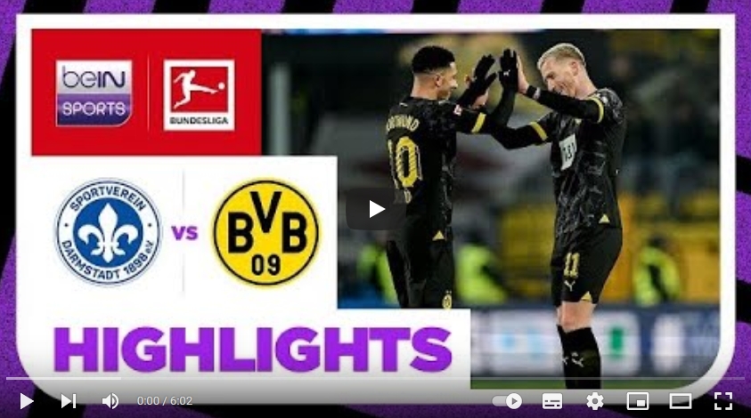 คลิปไฮไลท์บุนเดสลีกา เยอรมัน ดาร์มสตัดท์ 0 - 3 โบรุสเซีย ดอร์ทมุนด์