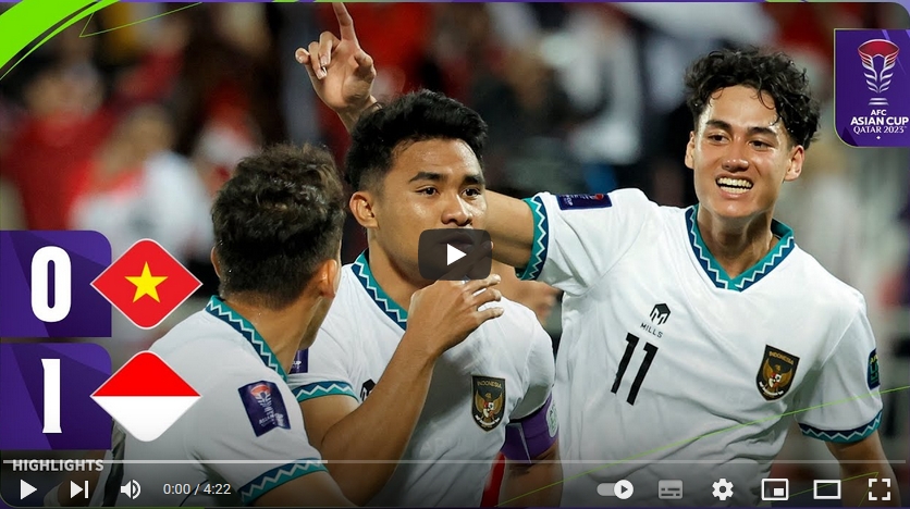 คลิปไฮไลท์เอเชี่ยน คัพ เวียดนาม 0 - 1 อินโดนีเซีย
