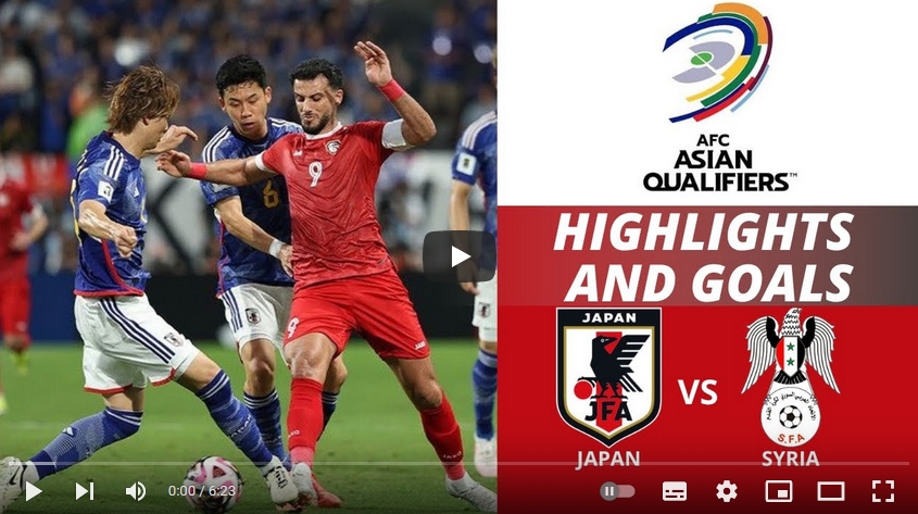 คลิปไฮไลท์โลก รอบคัดเลือก โซนเอเชีย ญี่ปุ่น 5 - 0 ซีเรีย