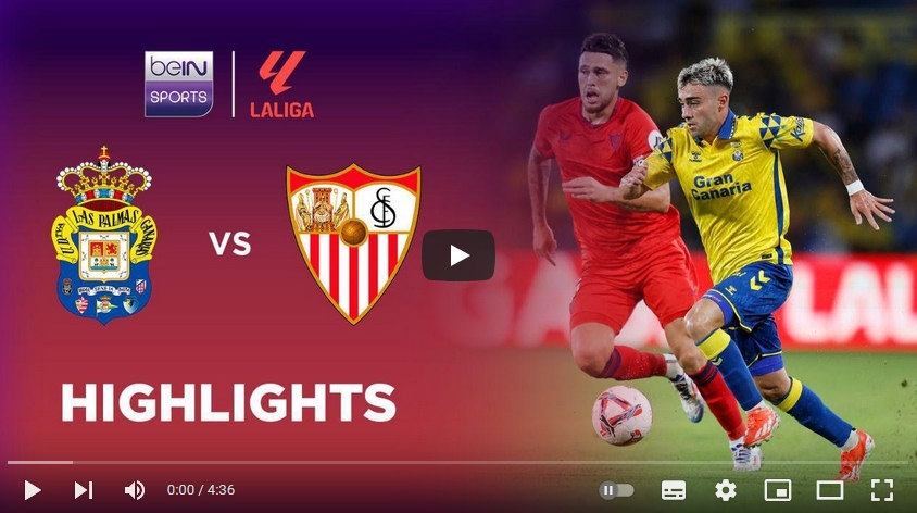คลิปไฮไลท์ลาลีกา สเปน ลาส พัลมาส 2 - 2 เซบีย่า
