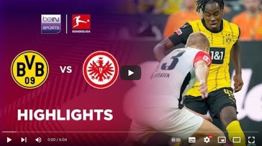คลิปไฮไลท์บุนเดสลีกา เยอรมัน โบรุสเซีย ดอร์ทมุนด์ 2 - 0 ไอน์ทรัค แฟร้งค์เฟิร์ต