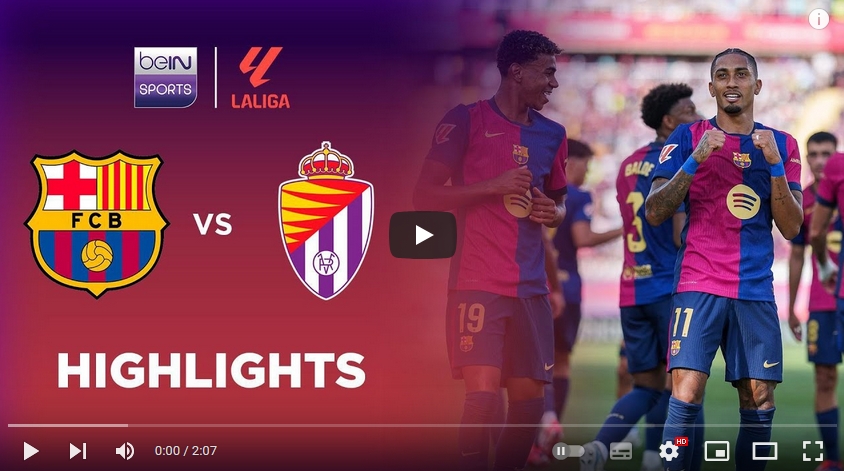 คลิปไฮไลท์ลาลีกา สเปน บาร์เซโลน่า 7 - 0 เรอัล บายาโดลิด