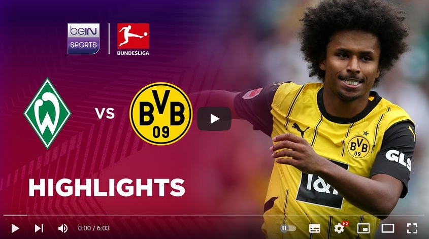 คลิปไฮไลท์บุนเดสลีกา เยอรมัน แวร์เดอร์ เบรเมน 0 - 0 โบรุสเซีย ดอร์ทมุนด์