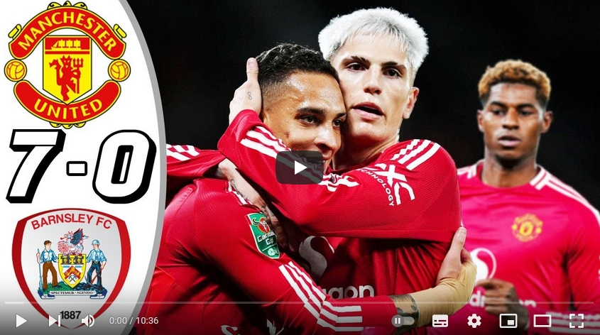 คลิปไฮไลท์ลีกคัพ อังกฤษ แมนเชสเตอร์ ยูไนเต็ด 7 - 0 บาร์นสลีย์