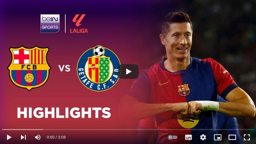 คลิปไฮไลท์ลาลีกา สเปน บาร์เซโลน่า 1 - 0 เกตาเฟ่
