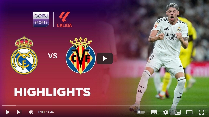คลิปไฮไลท์ลาลีกา สเปน เรอัล มาดริด 2 - 0 บียาร์เรอัล