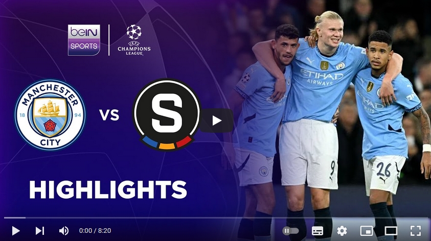 คลิปไฮไลท์ยูฟ่า แชมเปี้ยนส์ ลีก แมนเชสเตอร์ ซิตี้ 5 - 0 สปาร์ตาปราก