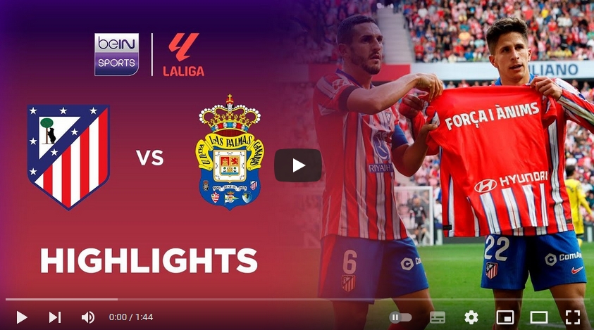 คลิปไฮไลท์ลาลีกา สเปน แอตเลติโก้ มาดริด 2 - 0 ลาส พัลมาส