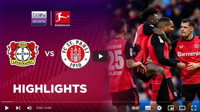 คลิปไฮไลท์บุนเดสลีกา เยอรมัน ไบเออร์  เลเวอร์คูเซ่น 2 - 1 ซังค์ เพาลี