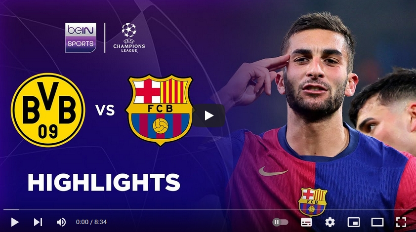คลิปไฮไลท์ยูฟ่า แชมเปี้ยนส์ ลีก โบรุสเซีย ดอร์ทมุนด์ 2 - 3 บาร์เซโลน่า