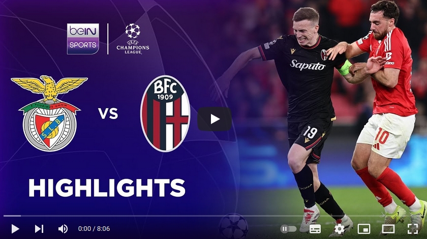 คลิปไฮไลท์ยูฟ่า แชมเปี้ยนส์ ลีก เบนฟิก้า 0 - 0 โบโลญญ่า