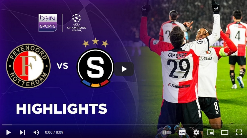 คลิปไฮไลท์ยูฟ่า แชมเปี้ยนส์ ลีก เฟเยนูร์ด ร็อตเธอร์ดัม 4 - 2 สปาร์ตาปราก