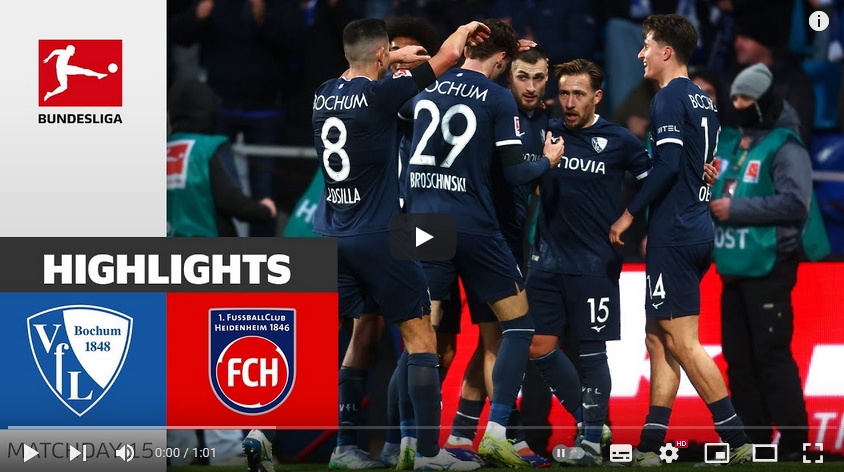 คลิปไฮไลท์บุนเดสลีกา เยอรมัน เฟาเอฟแอล โบคุ่ม 2 - 0 ไฮน์เดนเฮลม์