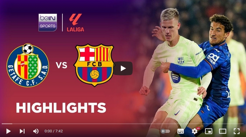 คลิปไฮไลท์ลาลีกา สเปน เกตาเฟ่ 1 - 1 บาร์เซโลน่า