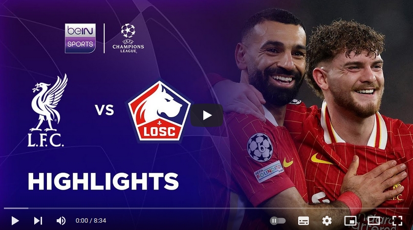 คลิปไฮไลท์ยูฟ่า แชมเปี้ยนส์ ลีก ลิเวอร์พูล 2 - 1 ลีลล์
