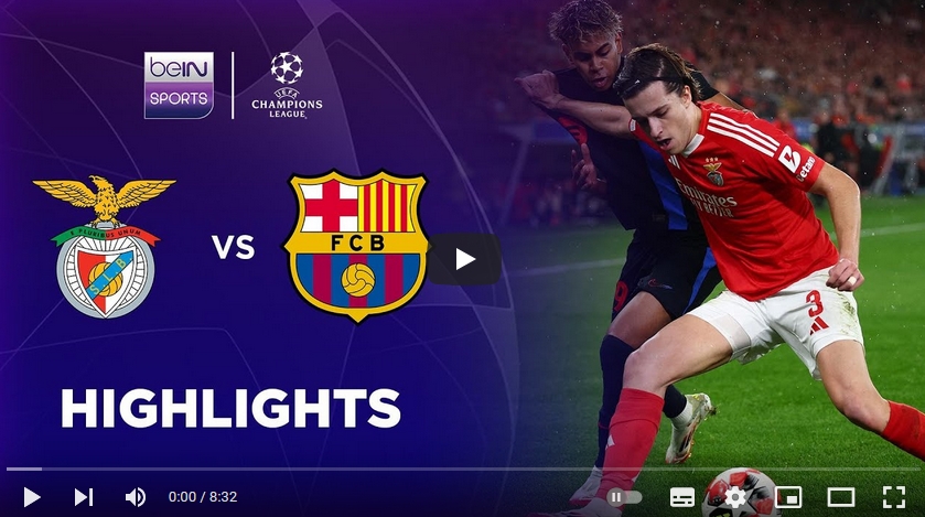 คลิปไฮไลท์ยูฟ่า แชมเปี้ยนส์ ลีก เบนฟิก้า 4 - 5 บาร์เซโลน่า