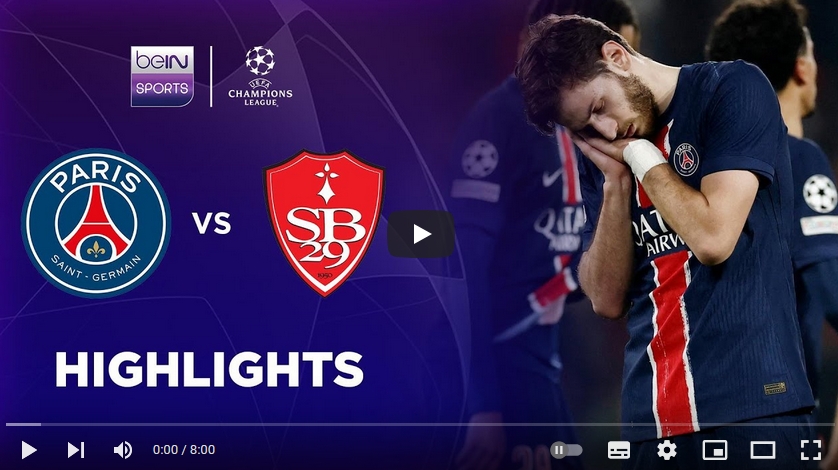 คลิปไฮไลท์ยูฟ่า แชมเปี้ยนส์ ลีก ปารีส แซงต์ แชร์กแมง 7 - 0 แบรสต์
