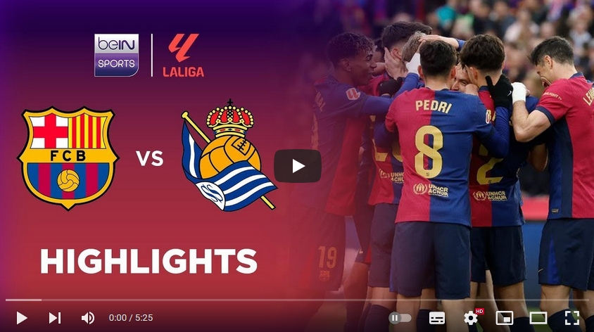 คลิปไฮไลท์ลาลีกา สเปน บาร์เซโลน่า 4 - 0 เรอัล โซเซียดาด